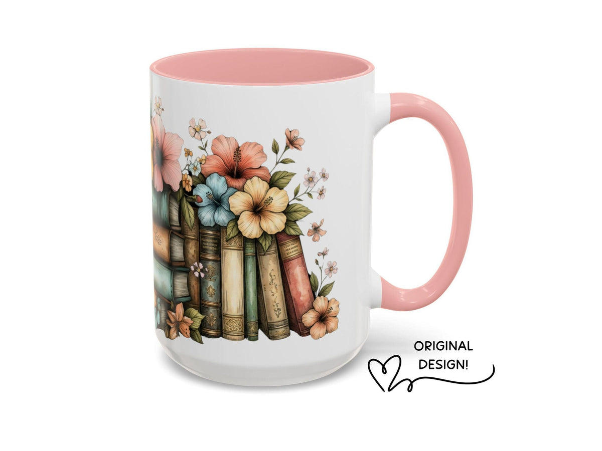 Floral Book Mug Gift, Cozy Reader Cup, Mother’s Day Gift for Mom