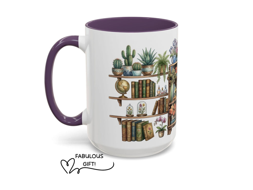 Watercolor Bookshelf Mug, Book Lover Gift Mug