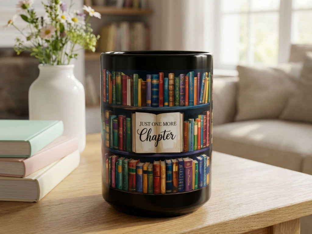 Just One More Chapter Mug, Book Lover Coffee Mug, Reading Gift for Readers