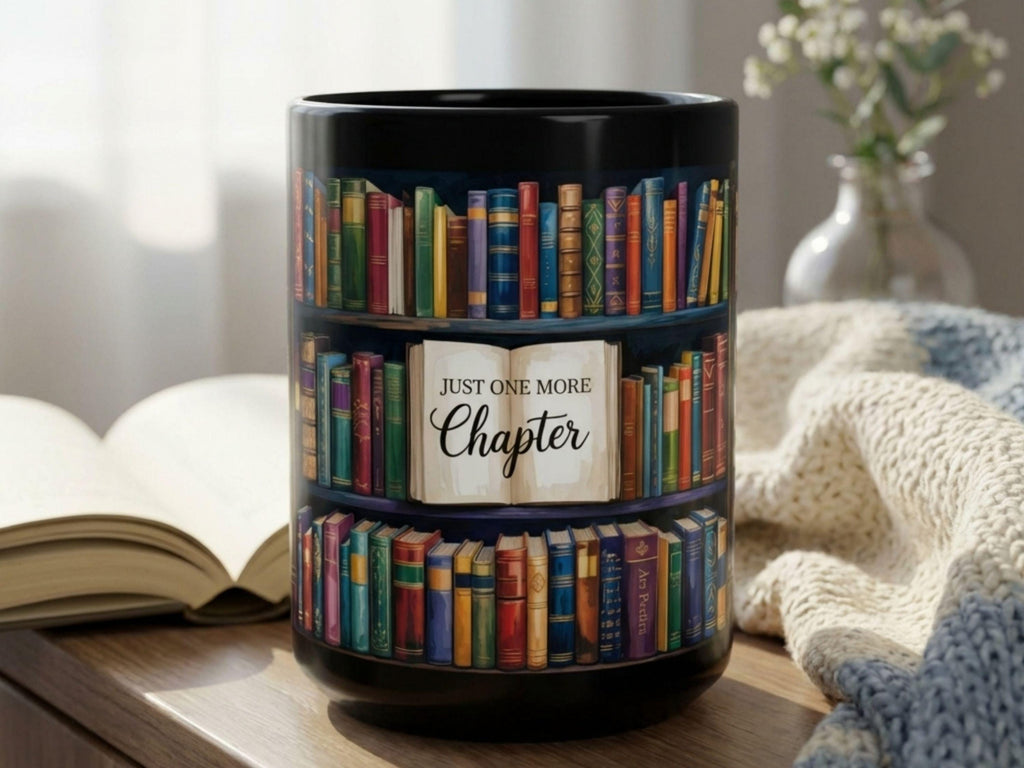 Just One More Chapter Mug, Book Lover Coffee Mug, Reading Gift for Readers