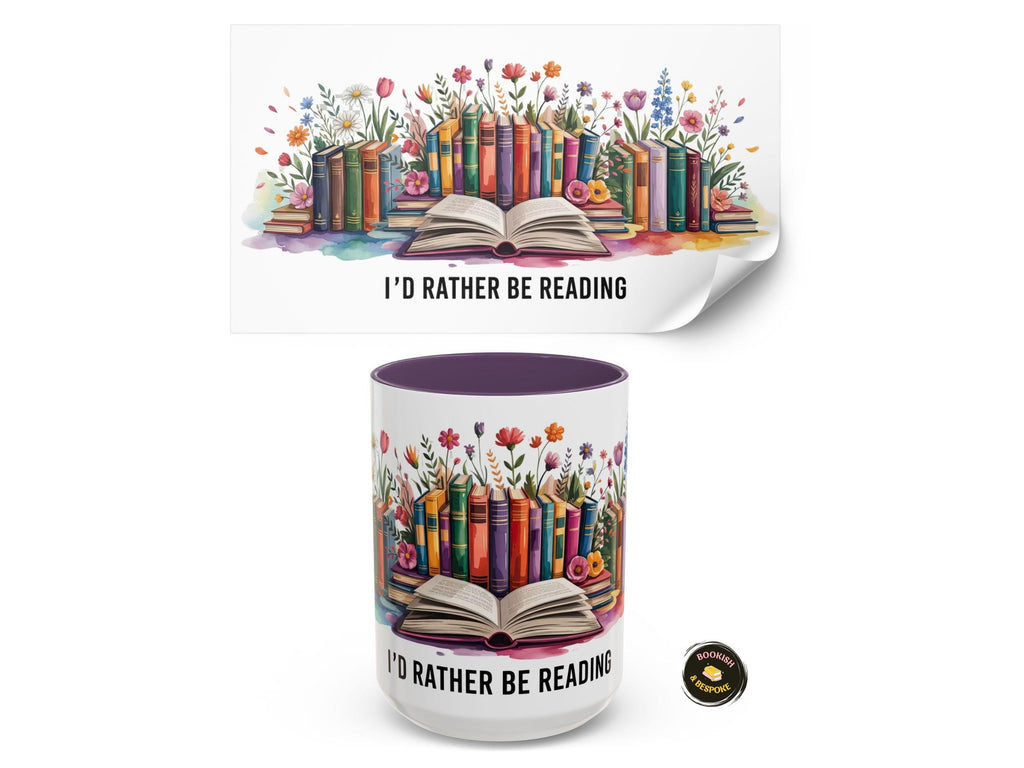 I'd Rather Be Reading Mug, Book Lover Gift, Cozy Reader Coffee Mug