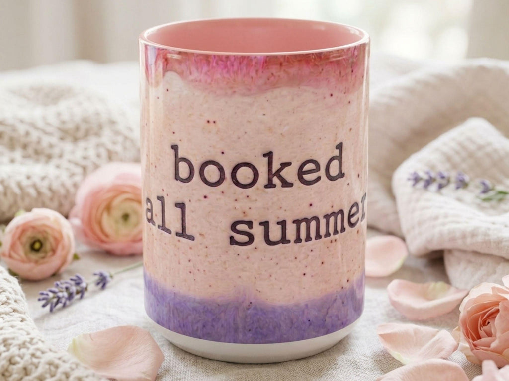 Booked All Summer Mug, Book Lover Gift, Cozy Reading Cup, Summer Reader Gift