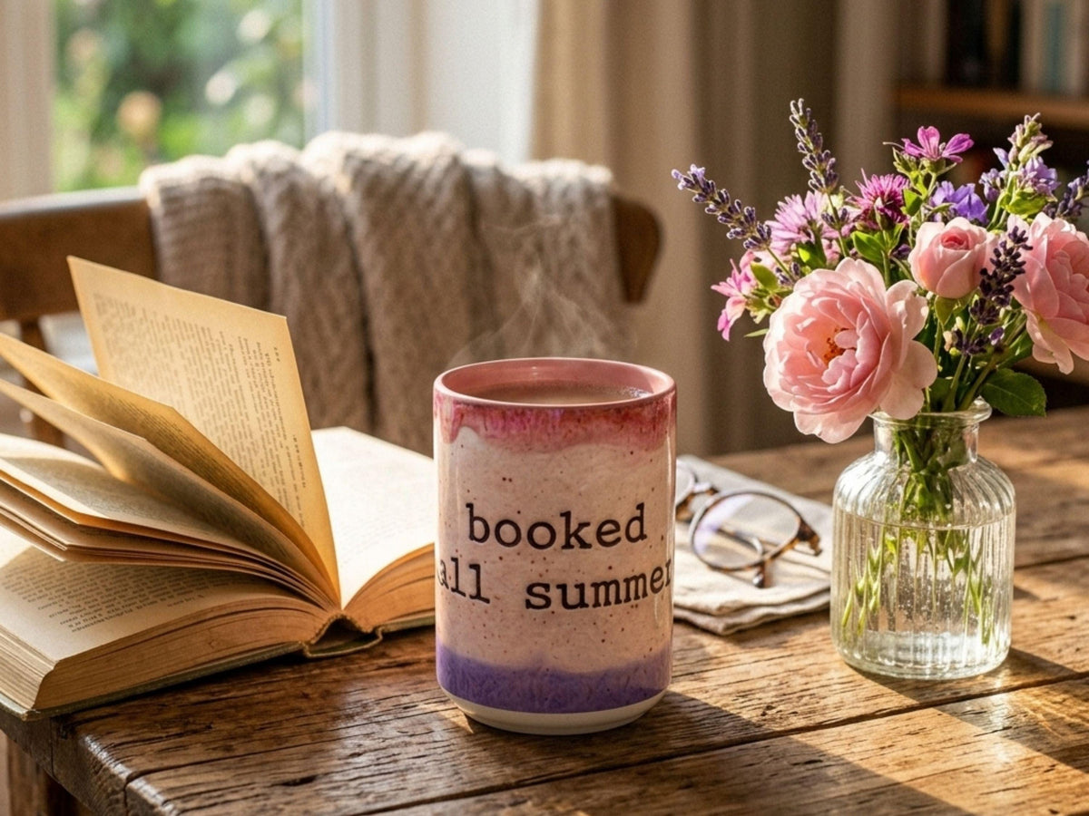 Booked All Summer Mug, Book Lover Gift, Cozy Reading Cup, Summer Reader Gift