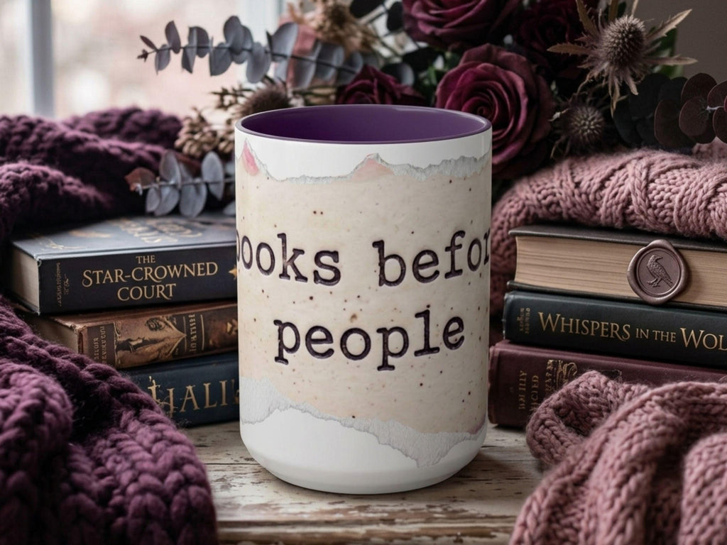 Books Before People Mug, Funny Book Lover Mug, Reader Gift
