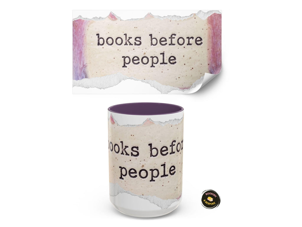 Books Before People Mug, Funny Book Lover Mug, Reader Gift