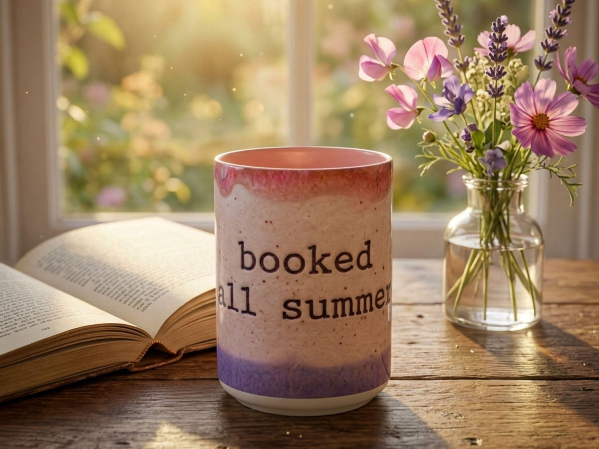 Booked All Summer Mug, Book Lover Gift, Cozy Reading Cup, Summer Reader Gift