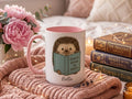 Personalized Hedgehog Mug, Book Lover Gift, Introvert Coffee Cup