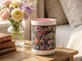 Cozy Floral Bookshelf Mug, Flowers and Book Lover Gift