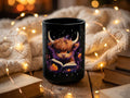 Highland Cow Reading Book Mug, Cozy Fantasy Reader Gift