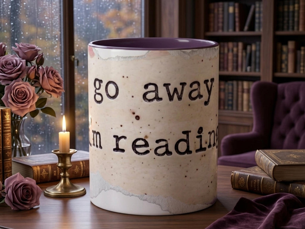 Go Away I’m Reading Mug, Funny Book Lover Mug, Reader Gift