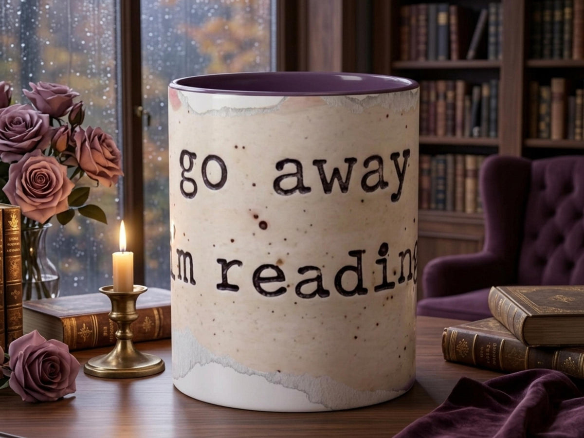 Go Away I’m Reading Mug, Funny Book Lover Mug, Reader Gift