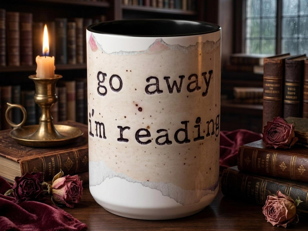 Go Away I’m Reading Mug, Funny Book Lover Mug, Reader Gift