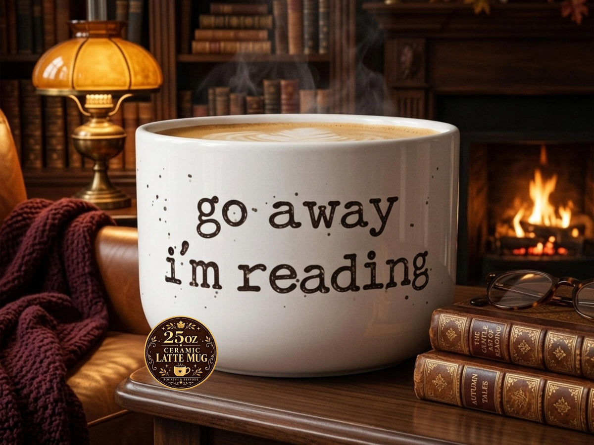 Go Away I’m Reading Mug, Funny Book Lover Mug, Reader Gift