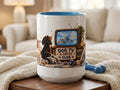 Dog TV Coffee Mug, 20oz Jumbo Coffee Mug, Sealook Dog Lover Gift, Funny Dog Owner Mug, Wrapped Around Ceramic Cup