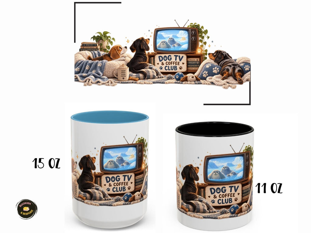 Dog TV Coffee Mug, 20oz Jumbo Coffee Mug, Sealook Dog Lover Gift, Funny Dog Owner Mug, Wrapped Around Ceramic Cup