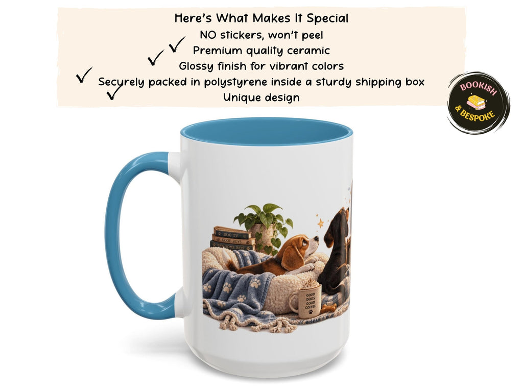 Dog TV Coffee Mug, 20oz Jumbo Coffee Mug, Sealook Dog Lover Gift, Funny Dog Owner Mug, Wrapped Around Ceramic Cup